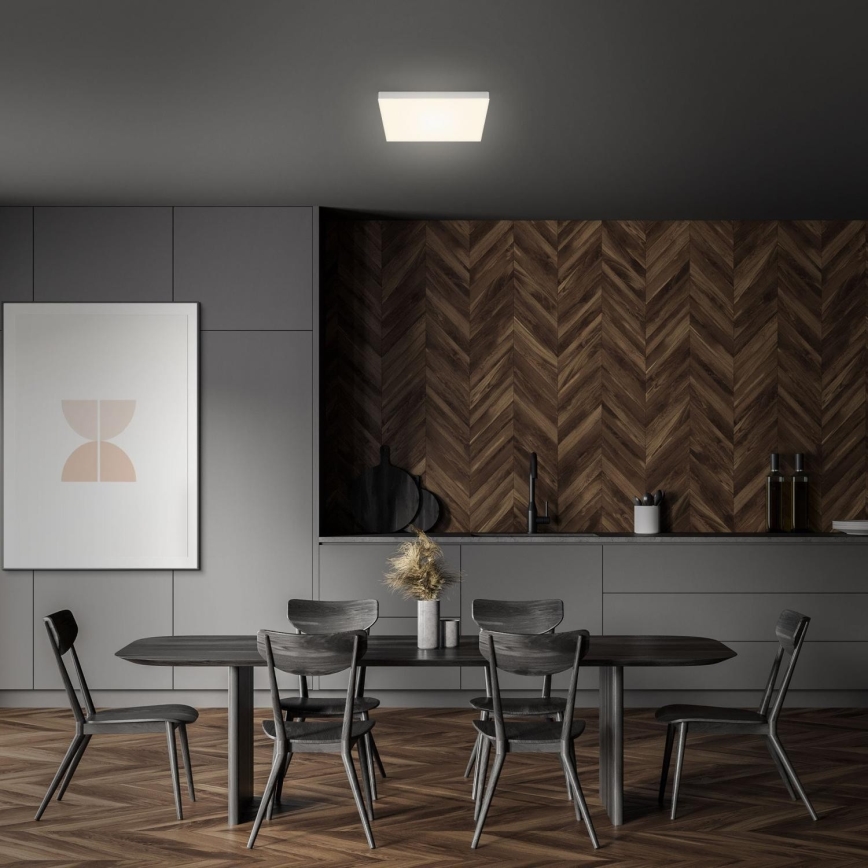 Briloner 7071-014 - Plafón LED FLAME LED/21W/230V 3000K 28,7x28,7 cm plata
