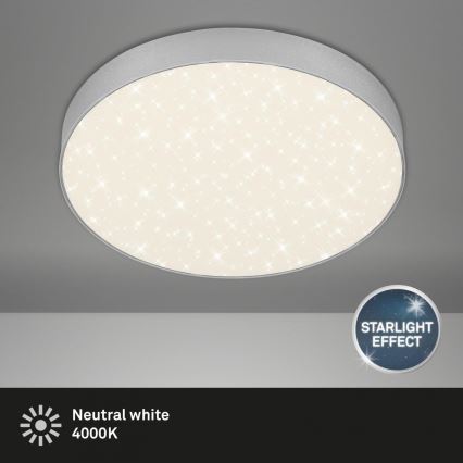 Briloner 7074-414 - Plafón LED STAR SKY LED/21W/230V 4000K diá. 28 cm plata