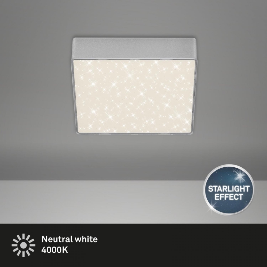 Briloner 7076-414 - Plafón LED STAR SKY LED/11W/230V 4000K 15x15 cm plata