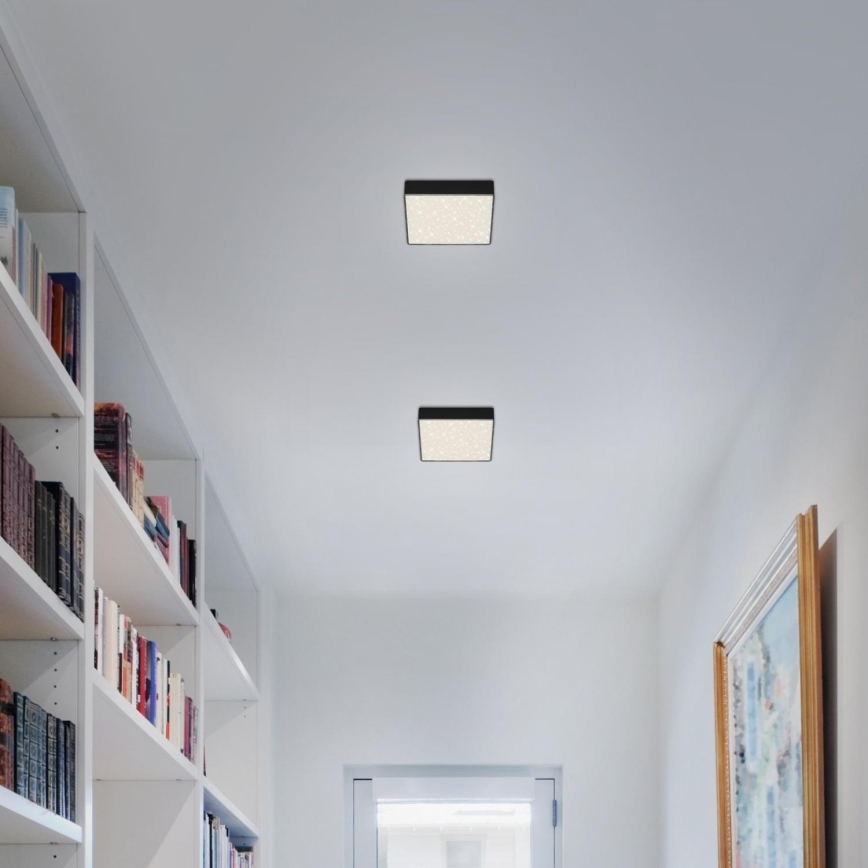 Briloner 7076-415 - Plafón LED STAR SKY LED/11W/230V 4000K 15x15 cm negro