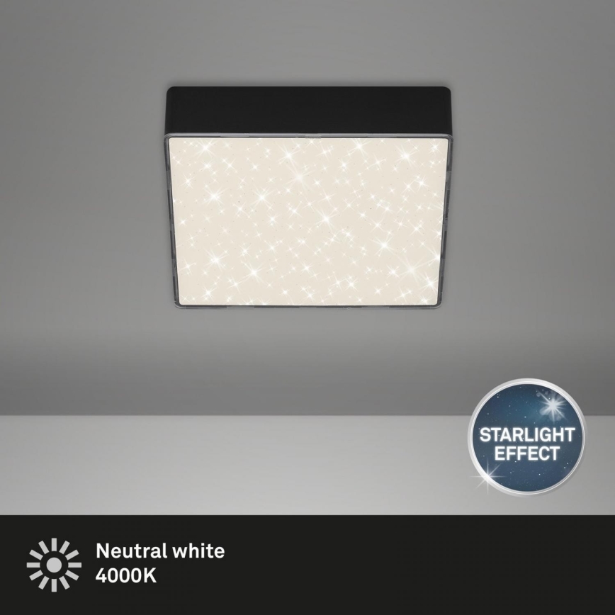 Briloner 7076-415 - Plafón LED STAR SKY LED/11W/230V 4000K 15x15 cm negro