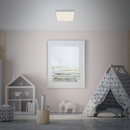 Briloner 7077-414 - Plafón LED STAR SKY LED/16W/230V 4000K 21x21 cm plata