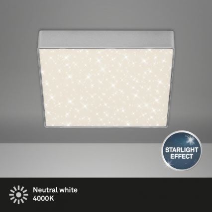 Briloner 7077-414 - Plafón LED STAR SKY LED/16W/230V 4000K 21x21 cm plata