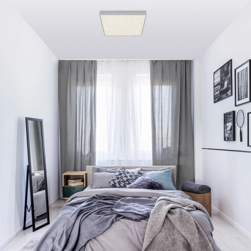 Briloner 7078-414 - Plafón LED STAR SKY LED/21W/230V 4000K 28x28 cm plata