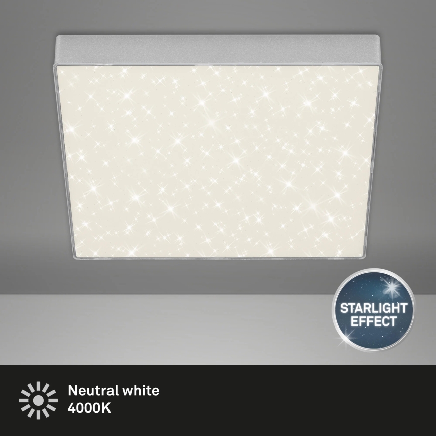 Briloner 7078-414 - Plafón LED STAR SKY LED/21W/230V 4000K 28x28 cm plata