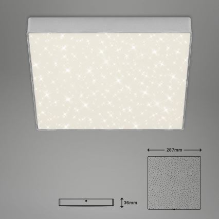 Briloner 7078-414 - Plafón LED STAR SKY LED/21W/230V 4000K 28x28 cm plata