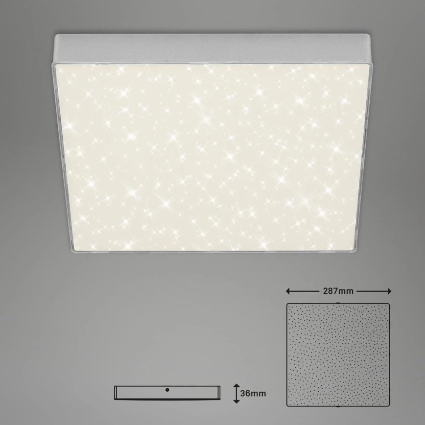 Briloner 7078-414 - Plafón LED STAR SKY LED/21W/230V 4000K 28x28 cm plata