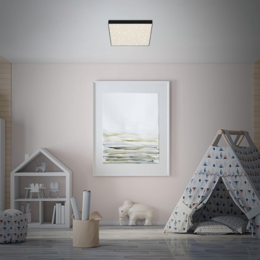 Briloner 7078-415 - Plafón LED STAR SKY LED/21W/230V 4000K 28x28 cm negro