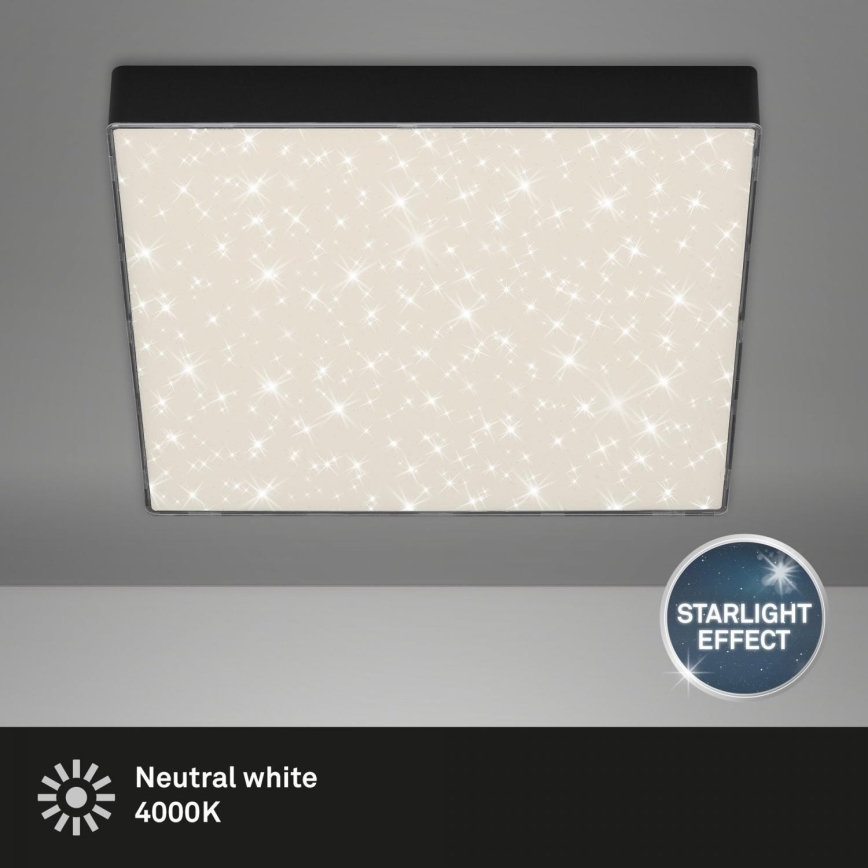 Briloner 7078-415 - Plafón LED STAR SKY LED/21W/230V 4000K 28x28 cm negro