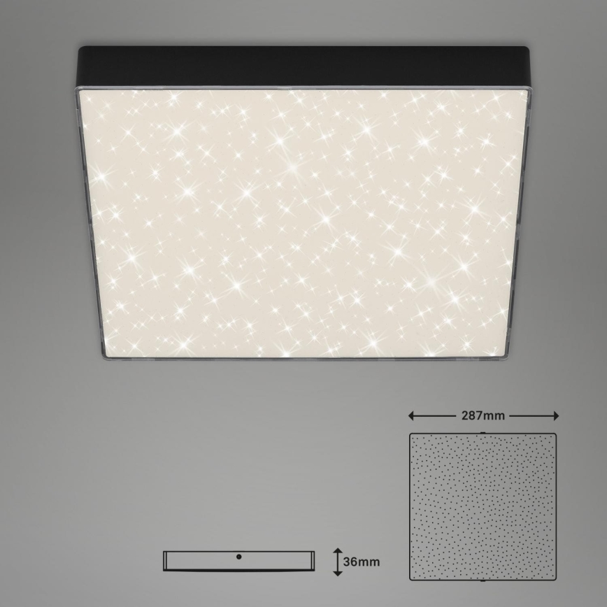 Briloner 7078-415 - Plafón LED STAR SKY LED/21W/230V 4000K 28x28 cm negro