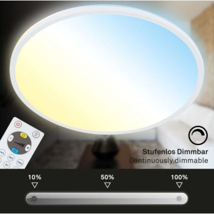 Briloner 7079-016 - Plafón LED regulable SLIM LED/18W/230V 2700-6500K + control remoto