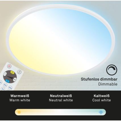 Briloner 7079-016 - Plafón LED regulable SLIM LED/18W/230V 2700-6500K + control remoto