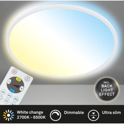 Briloner 7079-016 - Plafón LED regulable SLIM LED/18W/230V 2700-6500K + control remoto