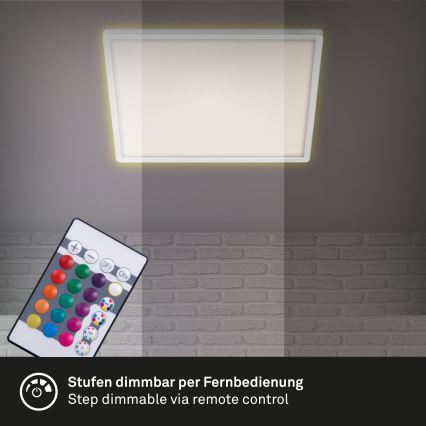 Briloner 7091-416 - Plafón LED RGBW regulable SLIM LED/22W/230V + control remoto