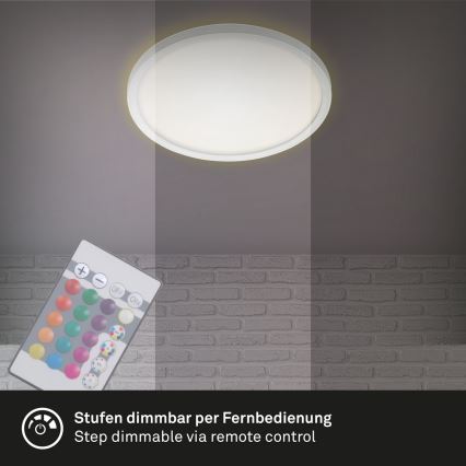 Briloner 7092-416 - Plafón regulable RGBW SLIM LED/15W/230V + control remoto