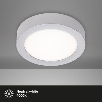 Briloner 7122-014 - Plafón LED de techo FIRE, 11W/230V, 3000K, Ø 17 cm, plateado
