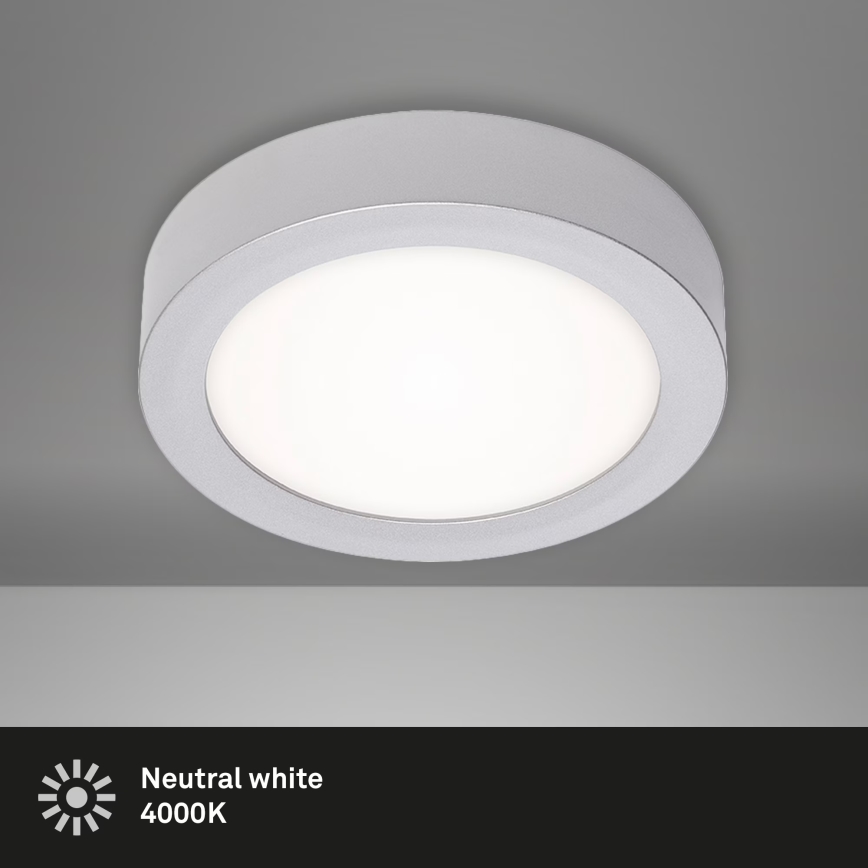 Briloner 7122-014 - Plafón LED de techo FIRE, 11W/230V, 3000K, Ø 17 cm, plateado
