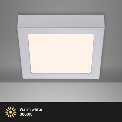 Briloner 7123-014 - Plafón de techo LED FIRE LED/12W/230V 3000K 17x17cm plateado