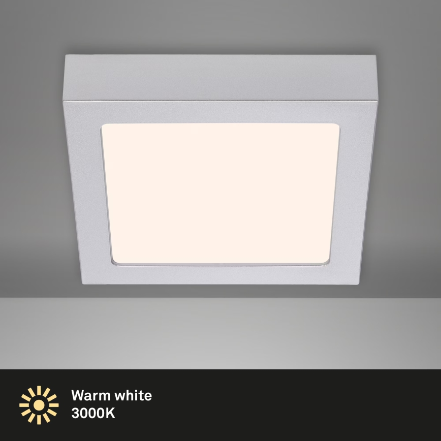 Briloner 7123-014 - Plafón de techo LED FIRE LED/12W/230V 3000K 17x17cm plateado