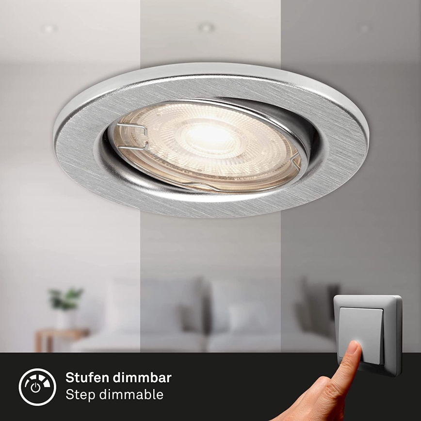 Briloner 7149-039 - Juego de 3 luces LED regulables para baño 1xGU10/5W/230V IP23