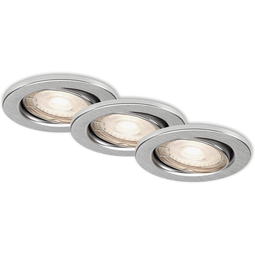 Briloner 7149-039 - Juego de 3 luces LED regulables para baño 1xGU10/5W/230V IP23