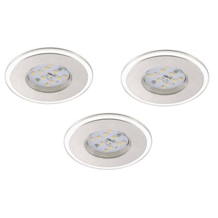 Briloner 7197-039 - JUEGO 3x Lámpara empotrable de baño LED regulable LED/4,5W/230V IP44