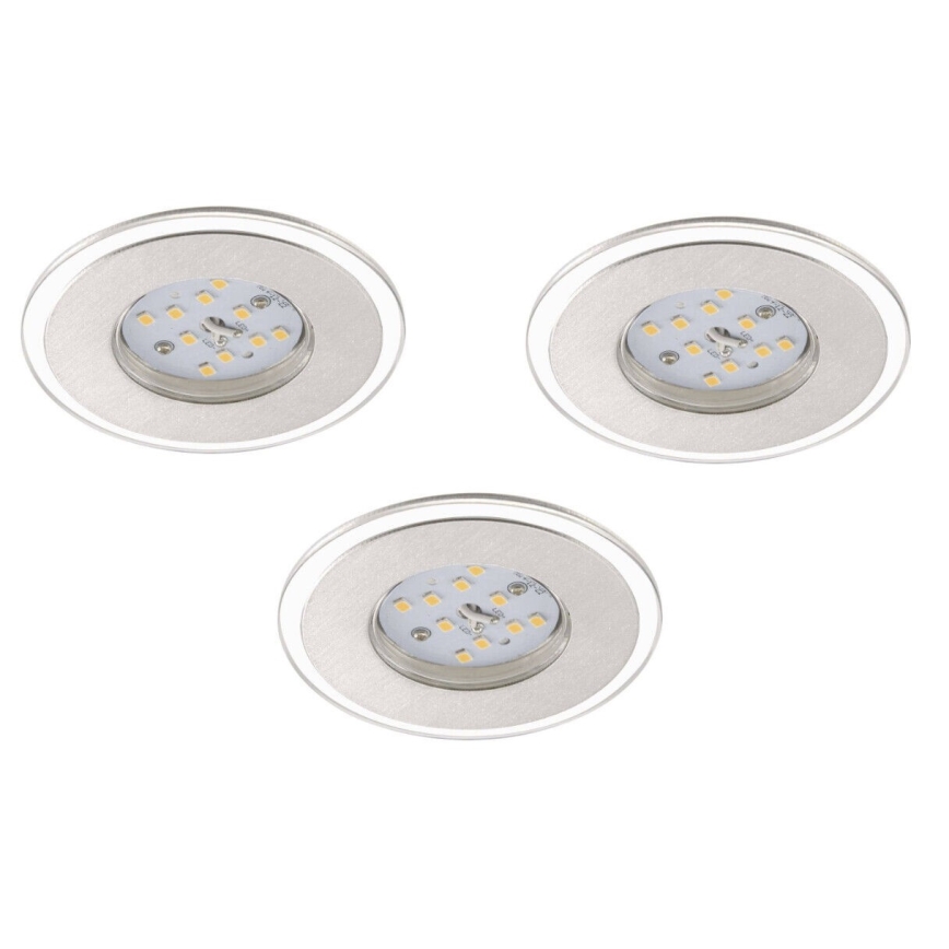 Briloner 7197-039 - JUEGO 3x Lámpara empotrable de baño LED regulable LED/4,5W/230V IP44