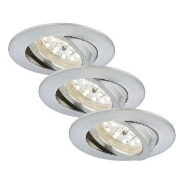 Briloner 7209-039 - Juego de 3 luminarias LED empotrables para baño ATTACH LED/5W/230V IP23 cromo mate
