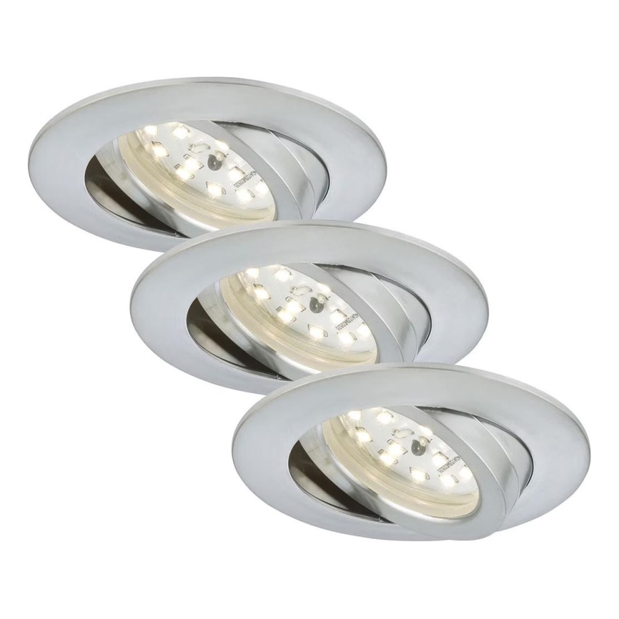 Briloner 7209-039 - Juego de 3 luminarias LED empotrables para baño ATTACH LED/5W/230V IP23 cromo mate
