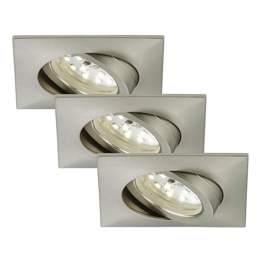 Briloner 7210-032 - SET 3x Lámpara empotrable de baño LED ATTACH LED/5W/230V IP23 cromo mate