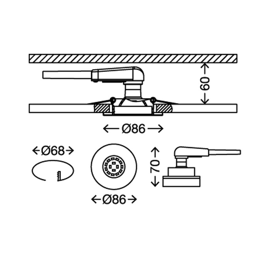 Briloner 7220-032 - SET 3x LED Plafón de baño FIT 1xGU10/5W/230V níquel mate