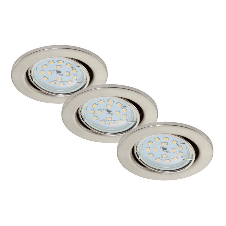 Briloner 7220-032 - SET 3x LED Plafón de baño FIT 1xGU10/5W/230V níquel mate