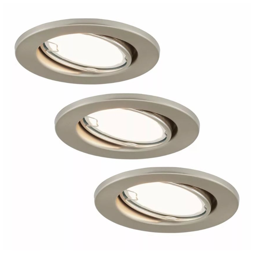 Briloner 7221-032 - SET de 3 luces LED empotrables para baño 1xGU10/3W/230V IP23 cromo mate