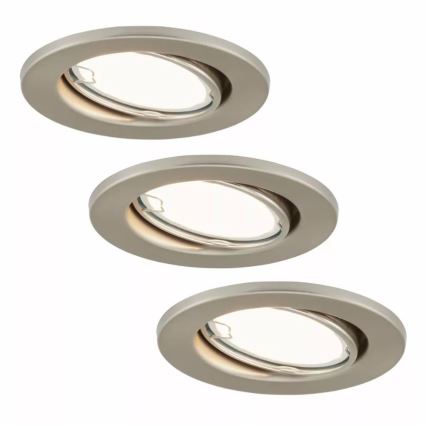 Briloner 7221-032 - SET 3x Lámpara empotrada LED para baños 1xGU10/3W/230V IP23 cromo mate
