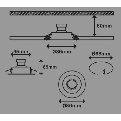 Briloner 7221-032 - SET 3x Lámpara empotrada LED para baños 1xGU10/3W/230V IP23 cromo mate