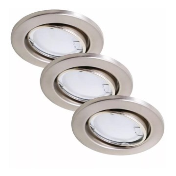 Briloner 7221-032 - SET de 3 luces LED empotrables para baño 1xGU10/3W/230V IP23 cromo mate
