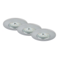 Briloner 7231-039 - Juego de 3 focos empotrados LED regulables para baño, LED/5,5W/230V, IP44, cromo mate