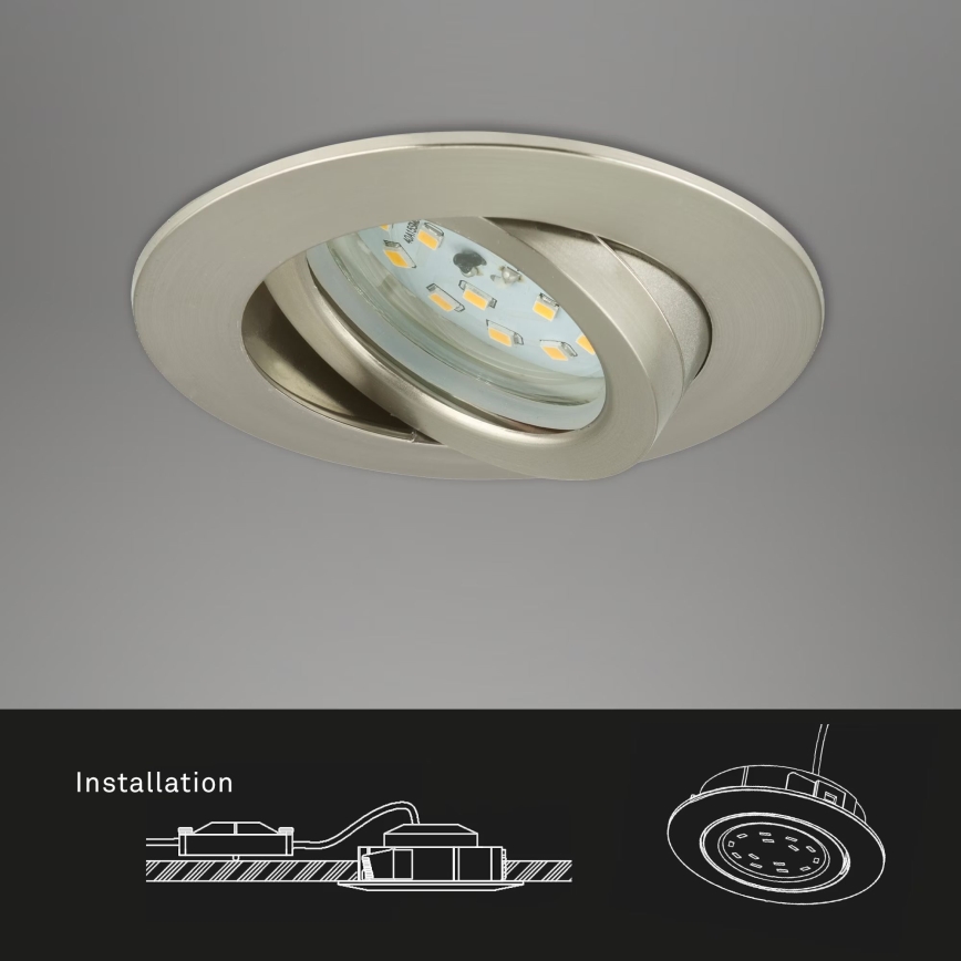 Briloner 7232-032 - Juego de 3 empotrables LED regulables para baño ATTACH LED/5,5W/230V IP23