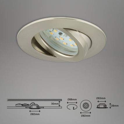 Briloner 7232-032 - Juego de 3 empotrables LED regulables para baño ATTACH LED/5,5W/230V IP23