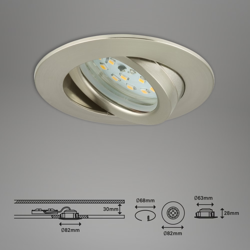 Briloner 7232-032 - Juego de 3 empotrables LED regulables para baño ATTACH LED/5,5W/230V IP23