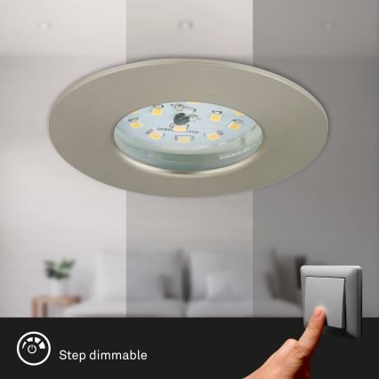 Briloner 7295-012 - Lámpara empotrable LED regulable para baño ATTACH LED/6,5W/230V IP44