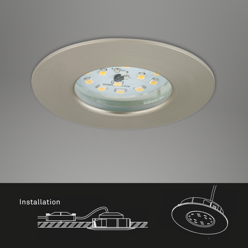Briloner 7295-012 - Lámpara empotrable LED regulable para baño ATTACH LED/6,5W/230V IP44