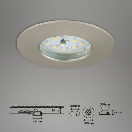 Briloner 7295-012 - Lámpara empotrable LED regulable para baño ATTACH LED/6,5W/230V IP44
