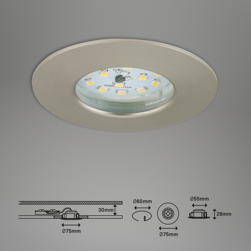 Briloner 7295-012 - Lámpara empotrable LED regulable para baño ATTACH LED/6,5W/230V IP44