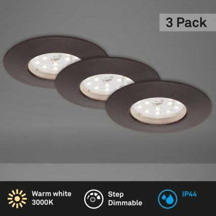 Briloner 7295-031 - SET 3x Lámpara empotrable de baño LED regulable ATTACH LED/6,5W/230V IP44