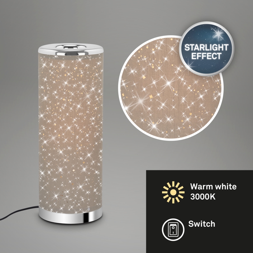 Briloner 7334-011 - Lámpara de mesa LED STARRY SKY 1xGU10/5W/230V marrón