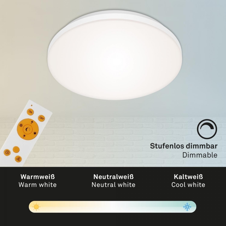 Briloner 7377-016 - Plafón LED regulable LED/12W/230V 3000-6500K + control remoto