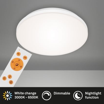 Briloner 7377-016 - Plafón LED regulable LED/12W/230V 3000-6500K + control remoto