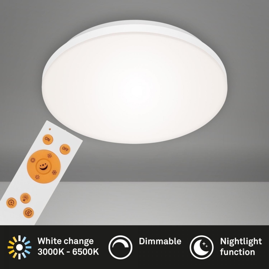 Briloner 7377-016 - Plafón LED regulable LED/12W/230V 3000-6500K + control remoto