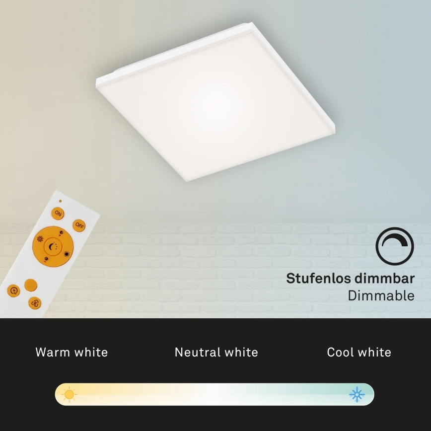Briloner 7378-016 - Panel LED regulable LED/12W/230V 3000/4000/6500K + mando a distancia